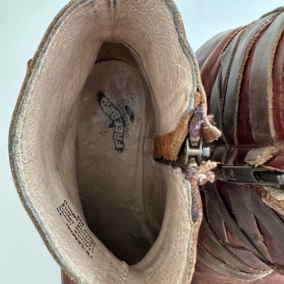 Freebird by Steven- Sammi Boot Multi Strap Leather Ankle Booties Cognac Size 10 - Picture 15 of 15